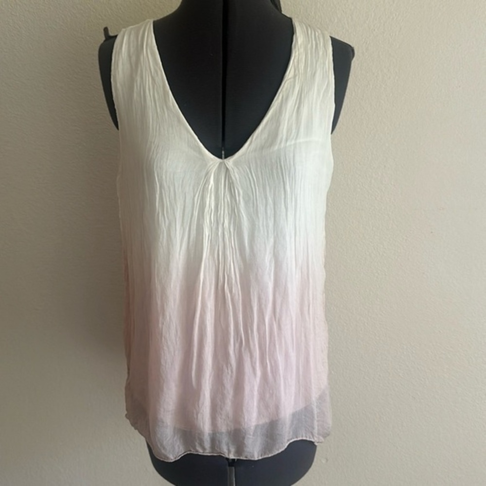 Giusy top Ombre' size medium 100% Silk tank made in Italy